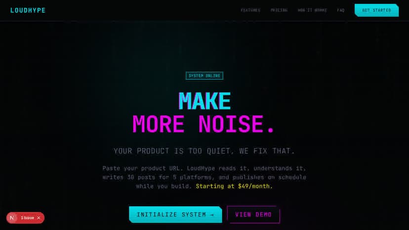 Product URL input interface